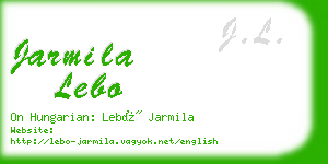jarmila lebo business card